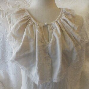 Vintage White Sleeveless Bib Top